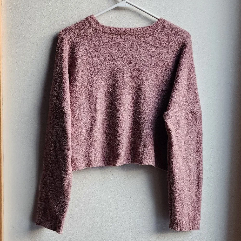 Sincerely Jules Mauve Long Sleeve Crop Top Size Small